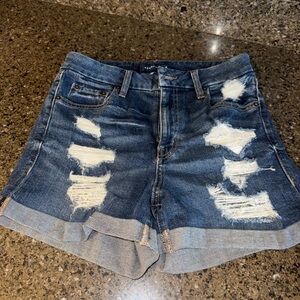 Aeropostale Blue Distressed Jean Shorts